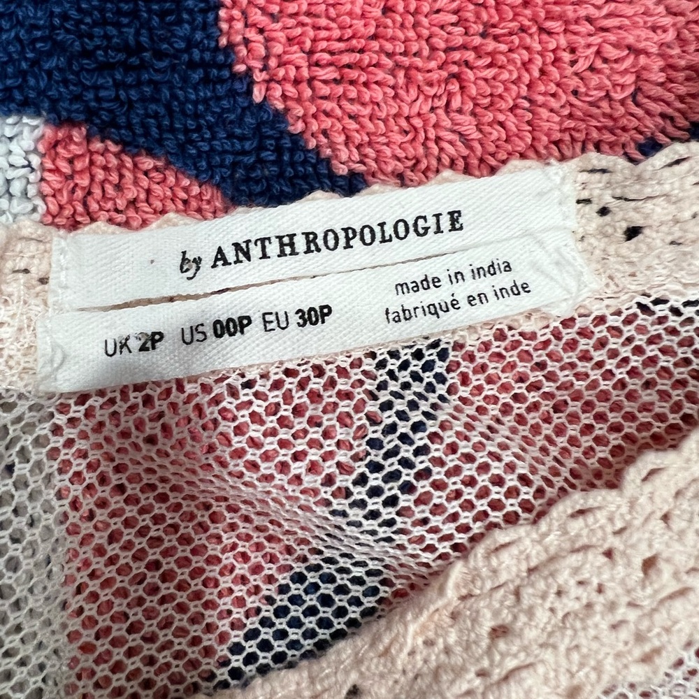 Rare Anthropologie Pale Pink Crochet Lace Yoke Top - Picture 8 of 15